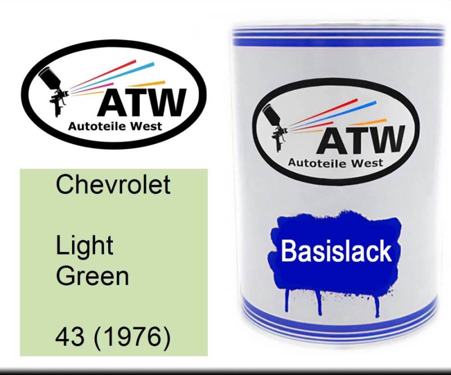 Chevrolet, Light Green, 43 (1976): 500ml Lackdose, von ATW Autoteile West.